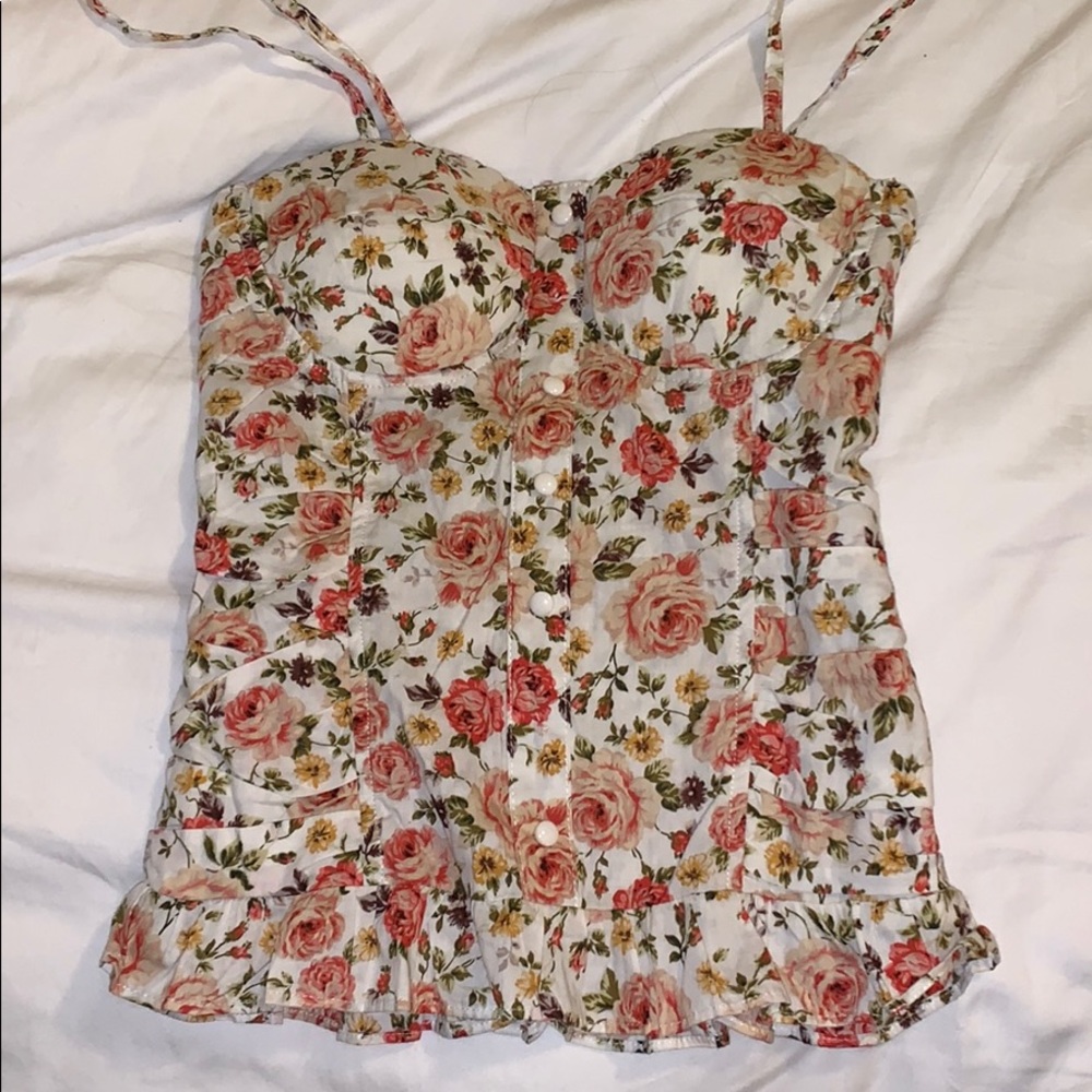 Floral corset cotton top